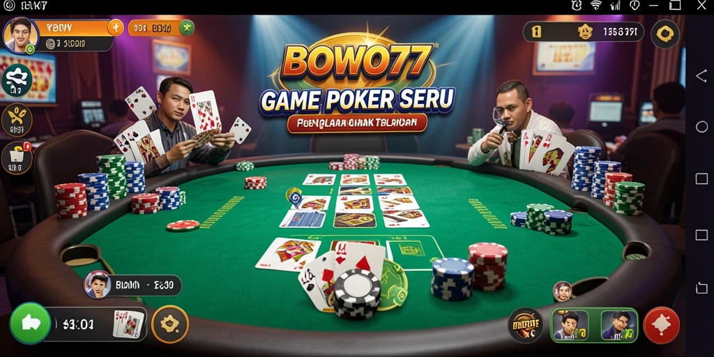 Tampilan gameplay Poker yang menarik dan seru dari BOWO77.