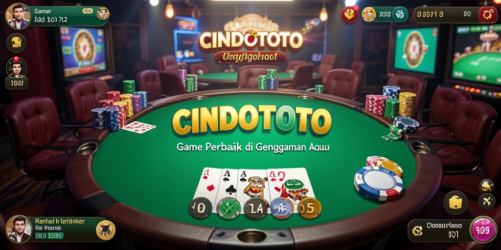 Screenshot gameplay CINDOTOTO yang menunjukkan aksi seru permainan Poker.