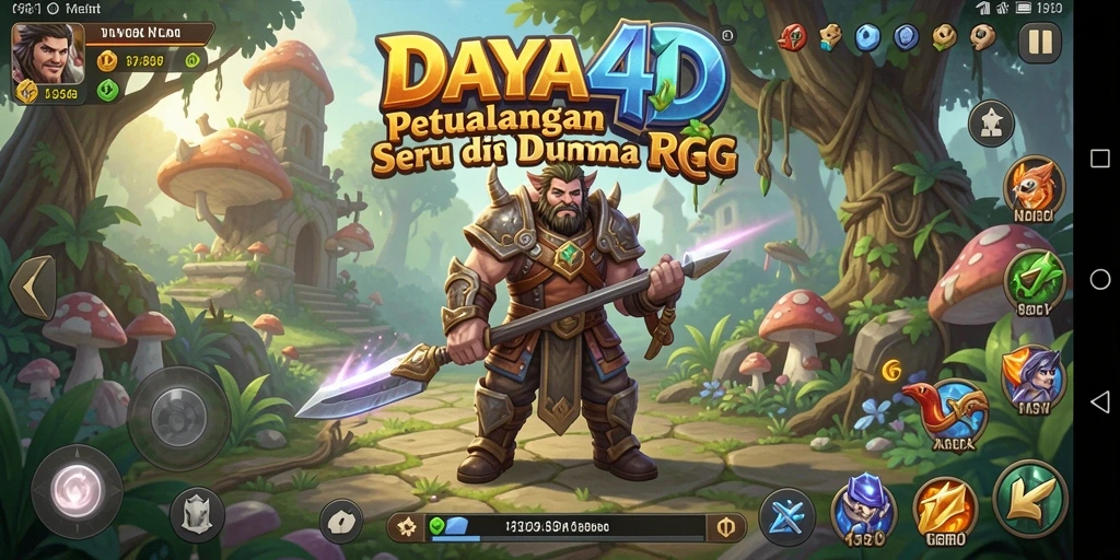 Tampilan gameplay DAYA4D yang menampilkan pertarungan yang seru dan dunia yang menakjubkan.