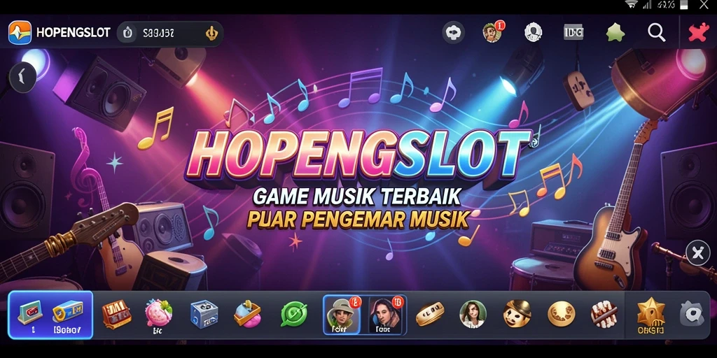 Screenshot gameplay HOPENGSLOT yang menampilkan pemilihan lagu dan tantangan seru.