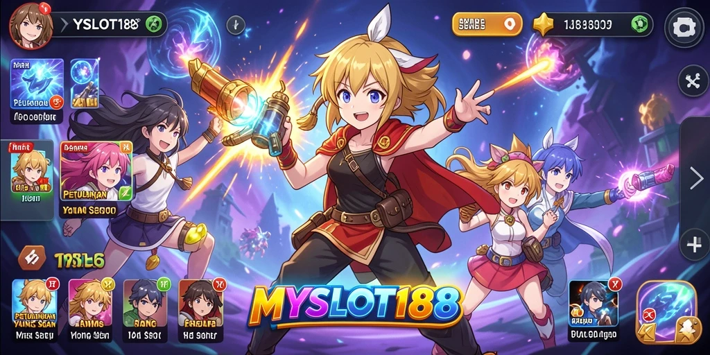 Tangkapan layar utama MYSLOT188 menampilkan aksi seru dalam game Anime.