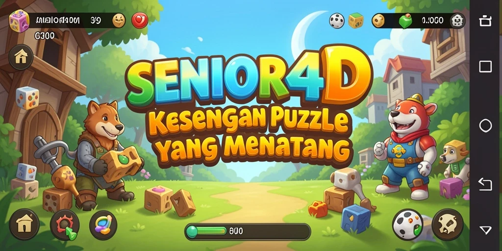 Screenshot gameplay SENIOR4D yang menampilkan teka-teki menyenangkan.